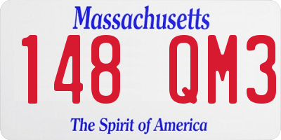 MA license plate 148QM3