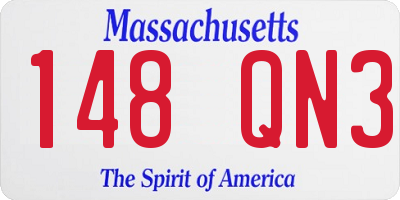 MA license plate 148QN3