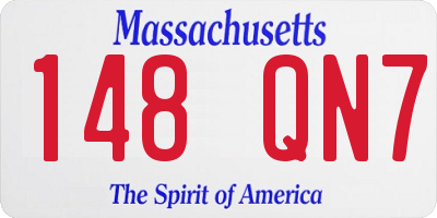 MA license plate 148QN7