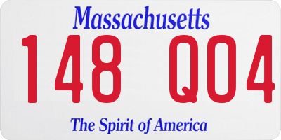 MA license plate 148QO4