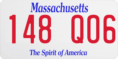 MA license plate 148QO6
