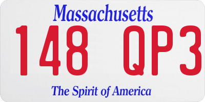 MA license plate 148QP3