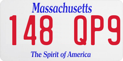 MA license plate 148QP9