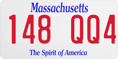 MA license plate 148QQ4