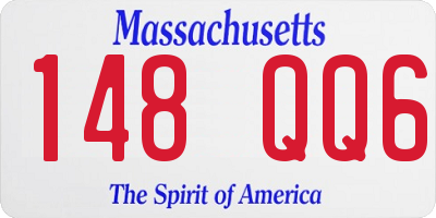 MA license plate 148QQ6