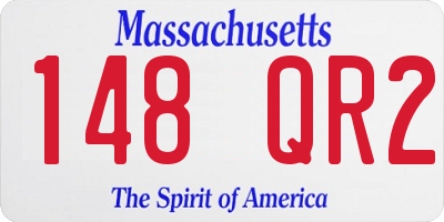 MA license plate 148QR2