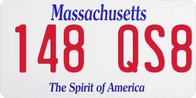 MA license plate 148QS8