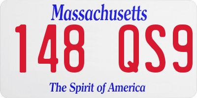 MA license plate 148QS9
