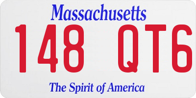 MA license plate 148QT6