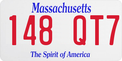MA license plate 148QT7