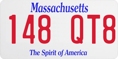 MA license plate 148QT8