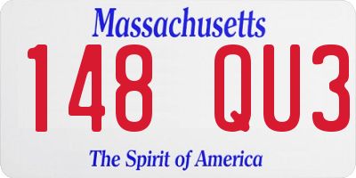 MA license plate 148QU3