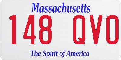 MA license plate 148QV0
