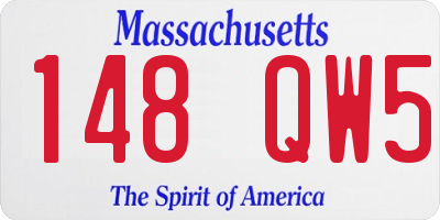 MA license plate 148QW5