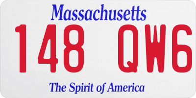 MA license plate 148QW6