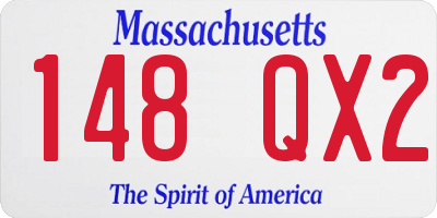 MA license plate 148QX2