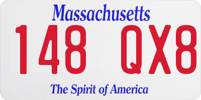 MA license plate 148QX8