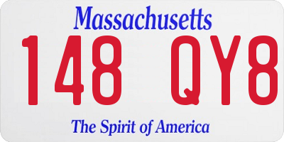 MA license plate 148QY8