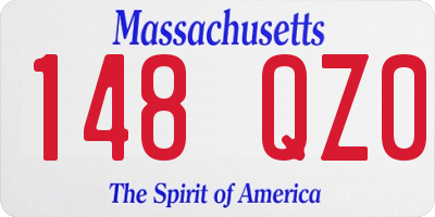 MA license plate 148QZ0