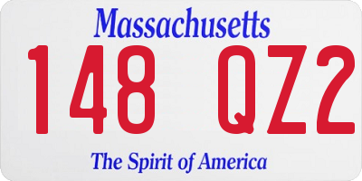 MA license plate 148QZ2