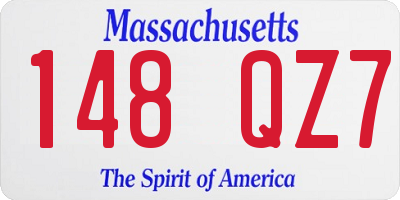 MA license plate 148QZ7