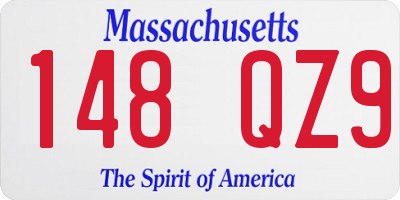 MA license plate 148QZ9