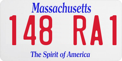 MA license plate 148RA1