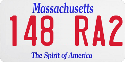 MA license plate 148RA2