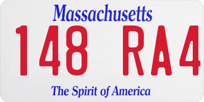 MA license plate 148RA4