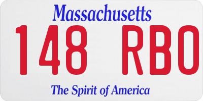 MA license plate 148RB0