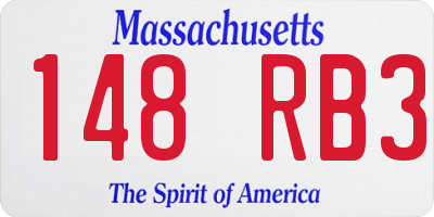MA license plate 148RB3