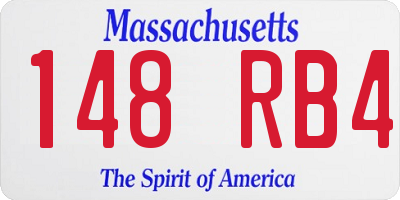 MA license plate 148RB4