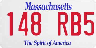 MA license plate 148RB5