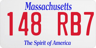 MA license plate 148RB7