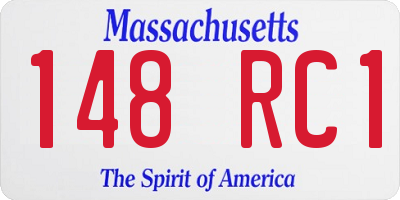 MA license plate 148RC1