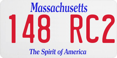 MA license plate 148RC2