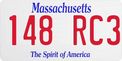 MA license plate 148RC3