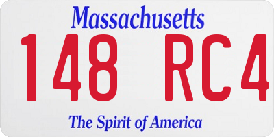 MA license plate 148RC4