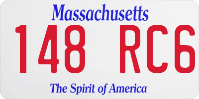 MA license plate 148RC6