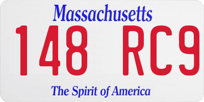 MA license plate 148RC9