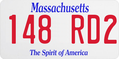 MA license plate 148RD2