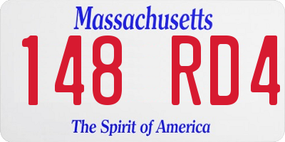 MA license plate 148RD4