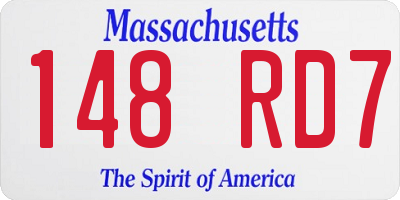 MA license plate 148RD7