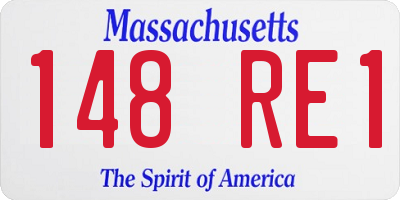 MA license plate 148RE1