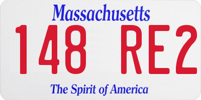 MA license plate 148RE2