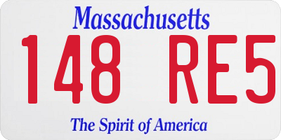 MA license plate 148RE5