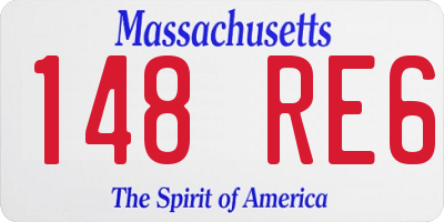 MA license plate 148RE6