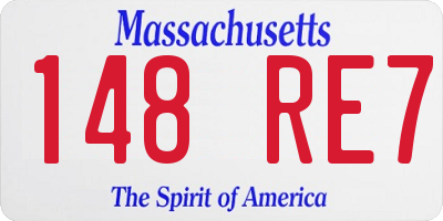 MA license plate 148RE7