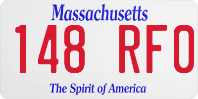 MA license plate 148RF0