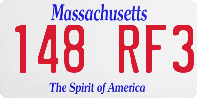 MA license plate 148RF3